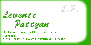 levente pattyan business card